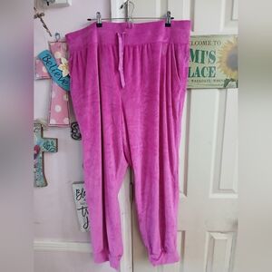 VICTORIA'S SECRET PINK Fusha VELVET VELOUR LOUNGE PANTS SIZE XXL Like new